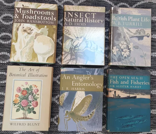 New Naturalist 6 Books Fisheries Entomology Mushrooms Insect Plant Life Botanic