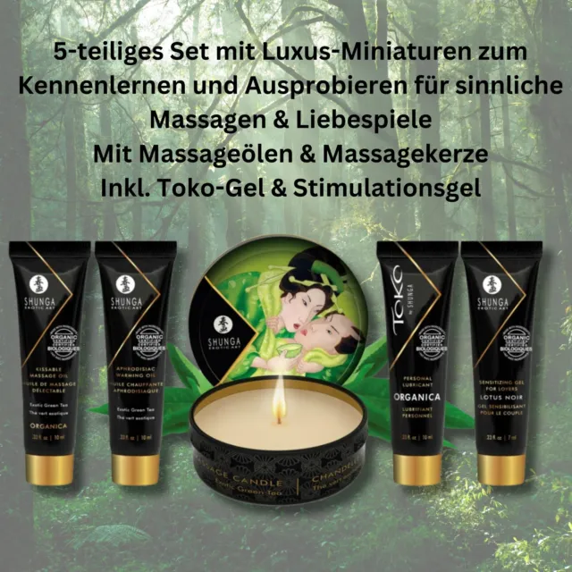 5-tlg Geschenk Set Lotus Grüner Tee Aphrodisiac Massage-Öl Stimulations-Creme 2