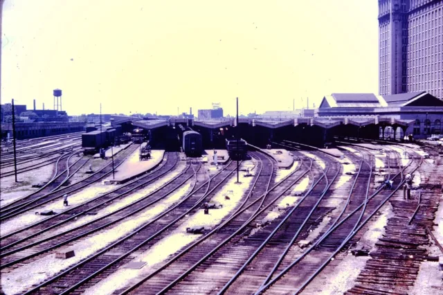 Michigan Union Station Railroad Yard Shot Detroit, Mi Original Kodachrome Slide