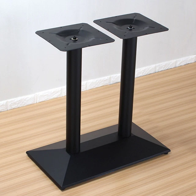 Tischgestell Aus Stahl – Schwarz, 72 Cm Hoch, Mit Doppelten Säulen Für Esstisch Oder Schreibtisch