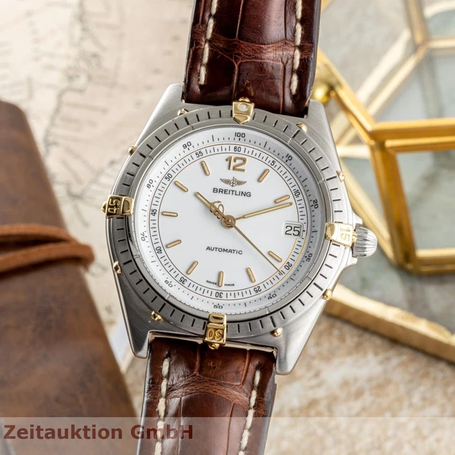 Breitling Antares Date Automatik Edelstahl / Gold Datum Herrenuhr Ref. 81970