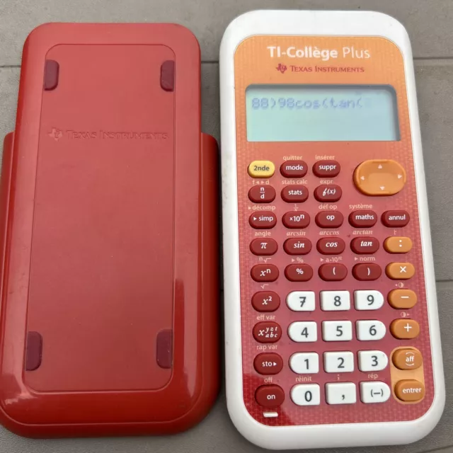 Texas Instruments TI-College Plus/ Calculette Calculatrice + Cache/ Rouge Orange