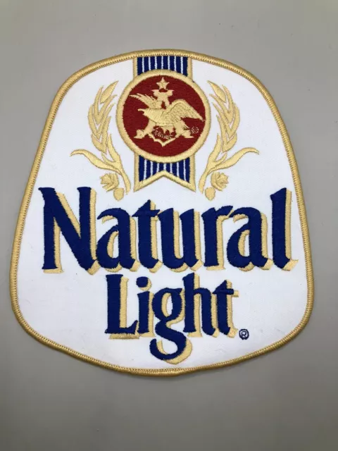 Natural Light Anheuser Busch Beer Iron On Patch Large 6.5”x6”