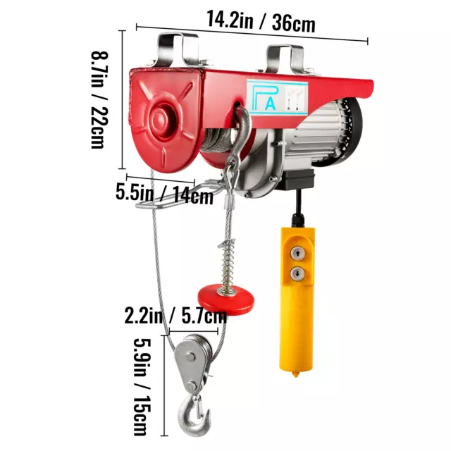 Elektrische Seilwinde Motorwinde Hub Seilhebezug Seilzug Winde Aufzug 100-1200kg 2