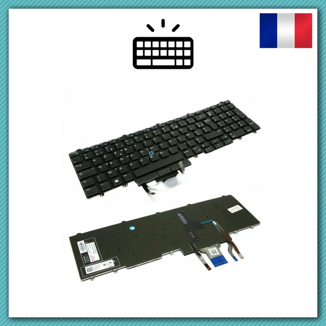 Clavier AZERTY Français De Remplacement Pour Dell Latitude 15 5000 / E5580 / E5590 - Rétroéclairé, Neuf