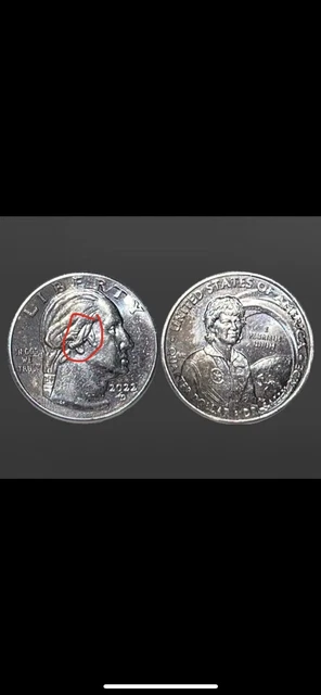 Washington Quarter 2022 D Error Flower Drooling Wrong Name  #112