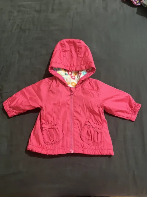 Baby Girl Fleece Lined Hooded Rain Coat Age 0-3 Months Jacket From George