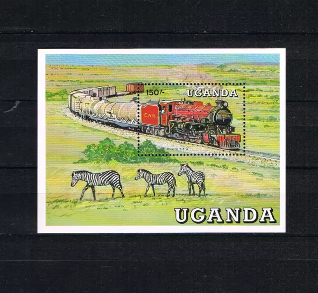 Uganda 1988 Block 77 Eisenbahn/Zuge/Transport schon postfrisch