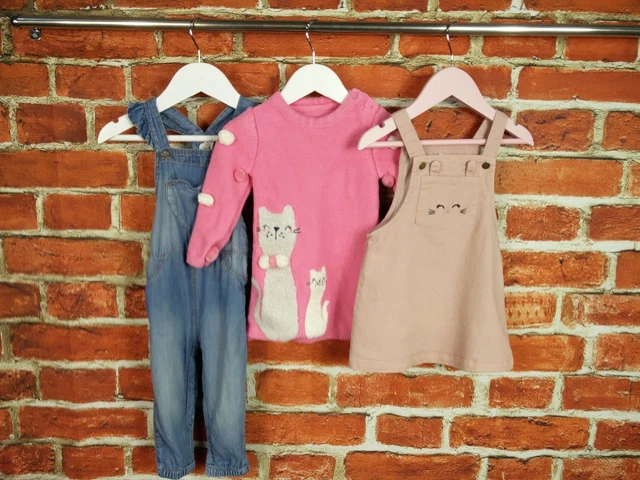 Pacchetto Bambina Età 9-12 Mesi H&M Abito Cura Madre Pinnafore Lettini 80Cm