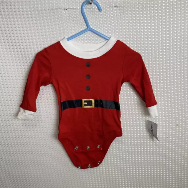 NWT Carters Baby Boy 1st Christmas Red Santa One Piece Bodysuit Sz 3M