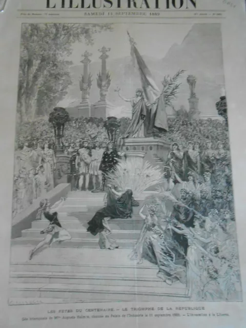 1889 engraving Centenary Festival The Triumph of the Republic