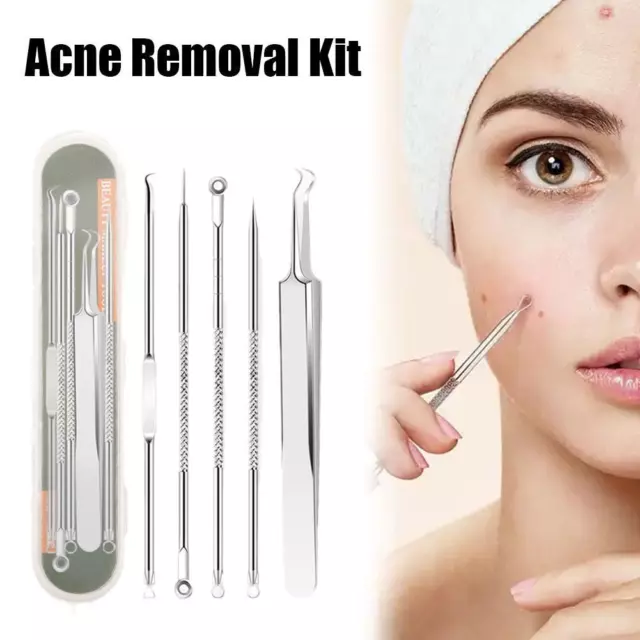 Blackhead Removal Kit Stainless Steel Removal Pore Cleanser Facial Acne A8R7