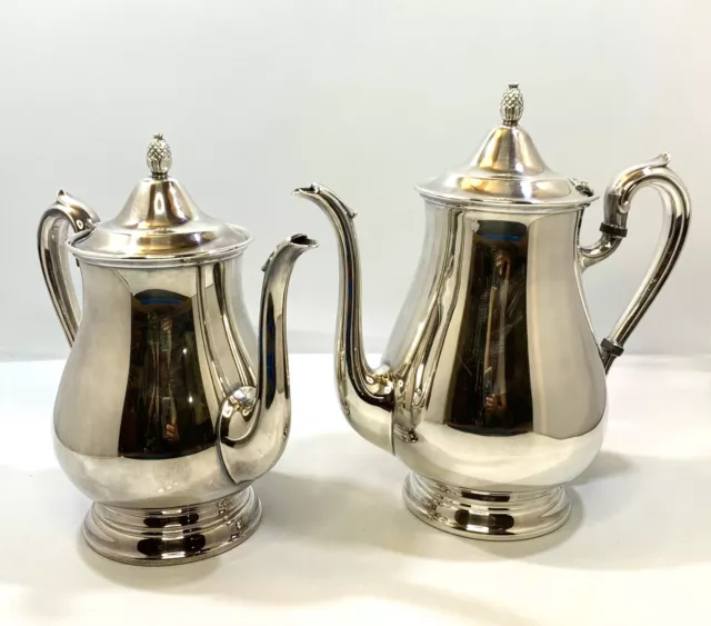 Reed & Barton Jamestown Silver plate Hollowware 1801 1800 Tea & Coffee Pots Set
