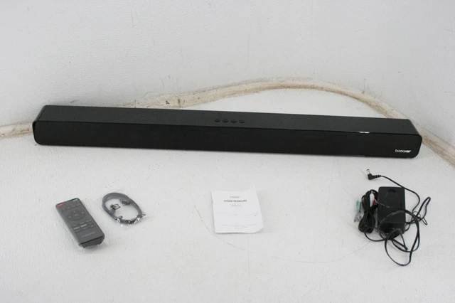 FOR PARTS Bomaker Black Soundbar w Bass Reflex Speaker Integrated Bluetooth