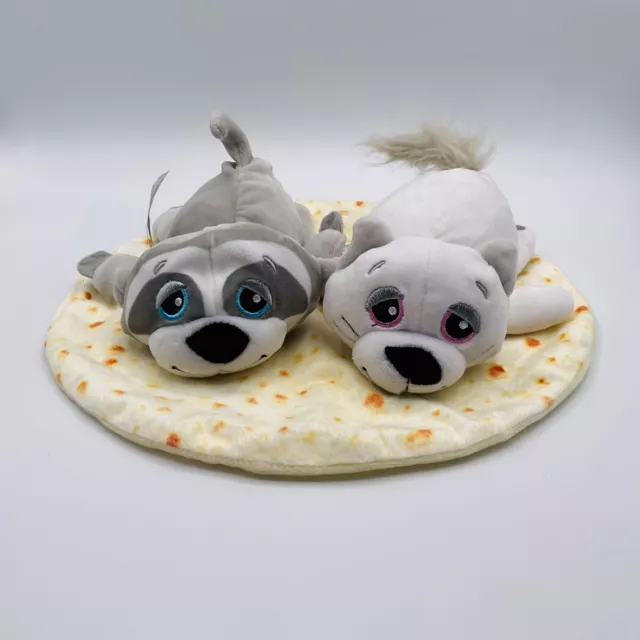 Cutetitos Lot of 2 Tortilla BURRITO Sloth & Polar Bear Stuffed Animal Plush Toys