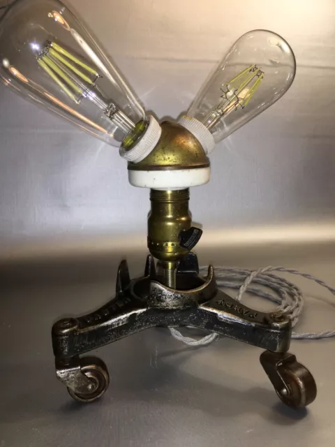 1900's U.E. Double Socket Cluster 1906  Harper Caster Lamp