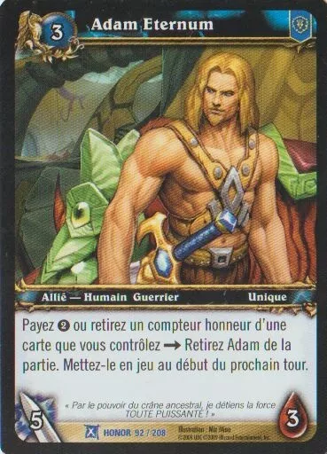 Adam Eternum #92 RARE / Honor FR Warcraft TCG