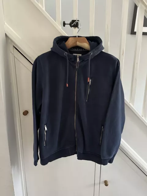 Fat Face Navy Blue Cotton Blend Full Zip Hoody Hoodie. 2XL XXL