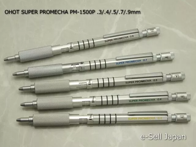 Lápiz mecánico de dibujo OHTO SUPER PROMECHA PM-1500P, elija 0,3-0,9 mm