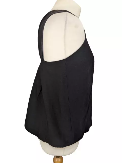 Cos Ladies Top Black Size 10 Boxy Pleated Tank Capsule Minimalist Japanese 2