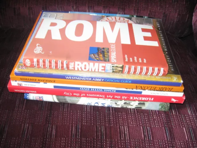 Lot 7 Travel GUIDE Books Europe ITALY ROME VATICAN UK SPAIN with 3 DVDs