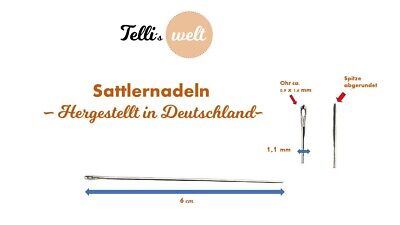 5 Sattlernadeln stumpf NO2  Sattler Nadeln 5,5 cm hergestellt in Deutschland (0, 2