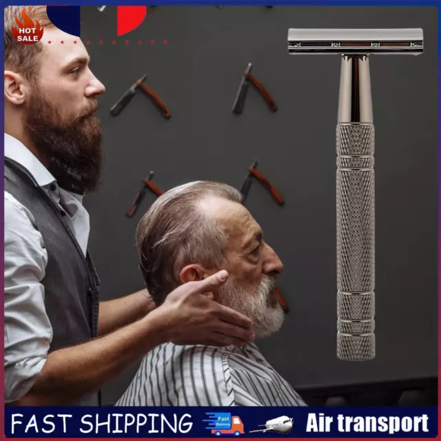 Face Beard Shaver Adjustable Beard Trimmer for Mens Grooming Gift (Black) FR