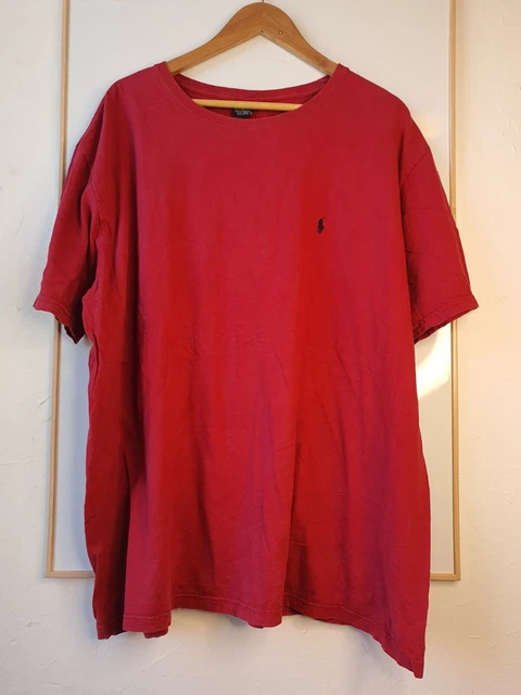 Vintage Polo Ralph Lauren Shirt Mens Size 2XL XXL Red Embroidered Pony Plain 90s