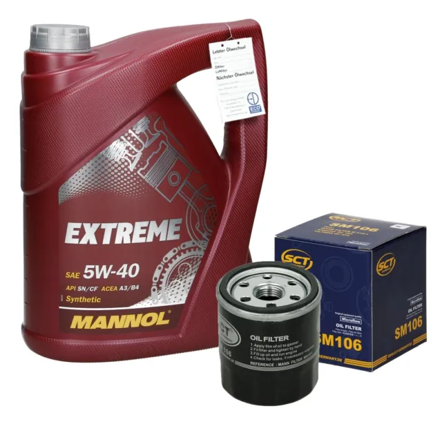 5L 5W40 Mannol Extreme Motoröl + Ölfilter Motorölfilter Filter für Toyota