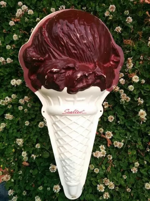 Vintage Advertising Giant 21" SEALTEST Ice Cream Cone Display 3D Blow Mold Hang