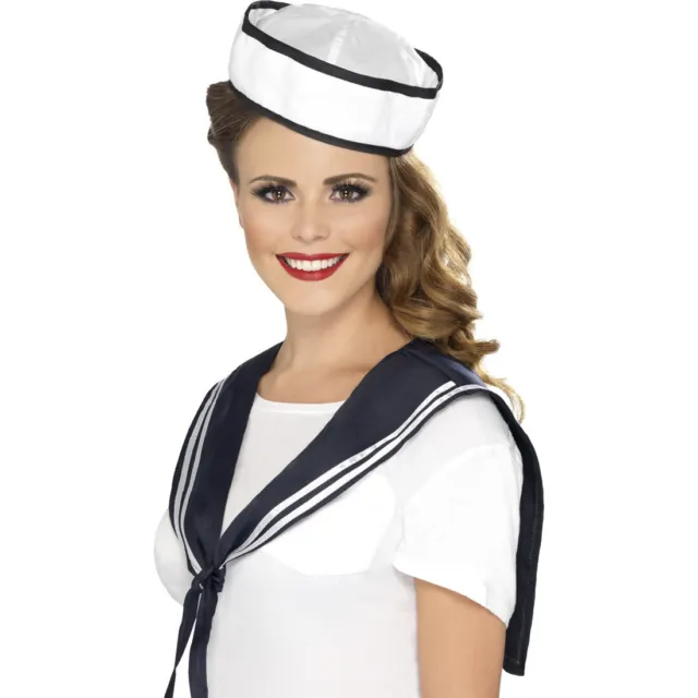 Matrosen Kostüm Set Damen Matrosenkostüm Kit Marine Kragen und Mütze Seemann