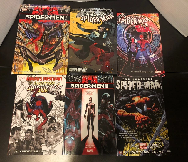 Marvel Spider-Man lot of 6 Graphic Novels TPB/HC - Superior Silk Kraven Men etc