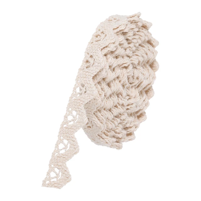 Lace Ribbon 30 Yards 0.59 Inch Cotton Lace Trim Beige Style 10