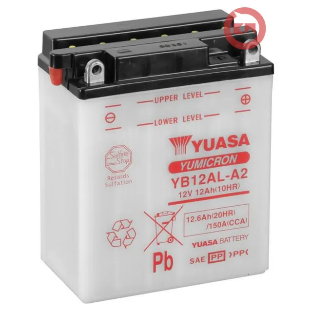 BATTERIA YUASA YB12AL-A=A2 12V 12Ah HONDA CB SC NIGHTHAWK 650 1983 1984 1985