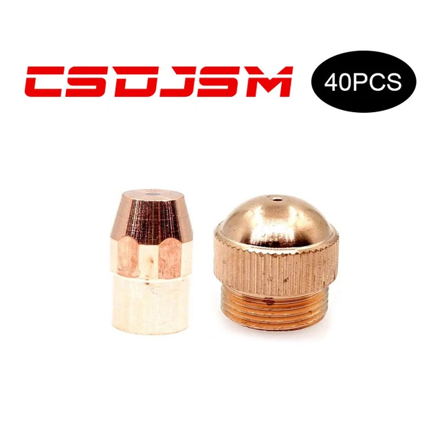 40pcs 19918 Plasma Electrode HF and 19916 Plasma Nozzle Tip 60Amp For PT-17A
