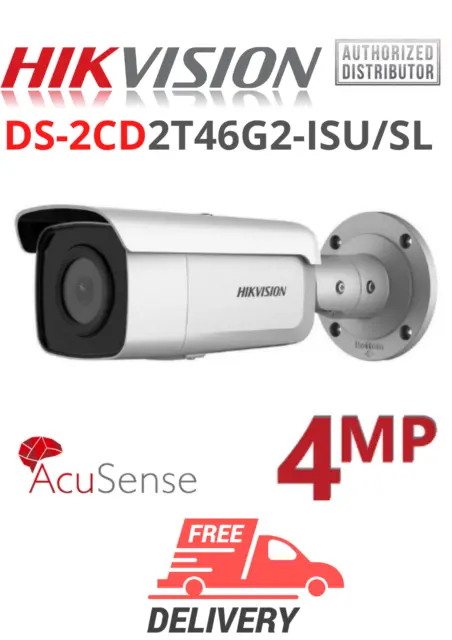 Hikvision DS-2CD2T46G2-ISU/SL 4mm 4MP IP AcuSense Face Capture Audio BLANC