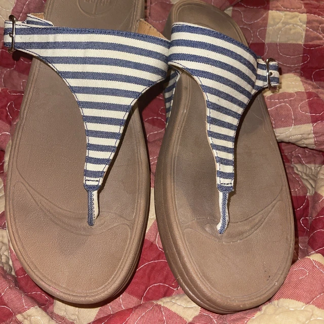 FitFlop Women’s Size 7 Striped Toe Thong Flip Flop Sandals