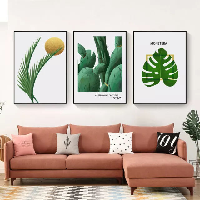 Green Plant Leaves Canvas Painting Wall Art Poster Nordic Print Home Decoration