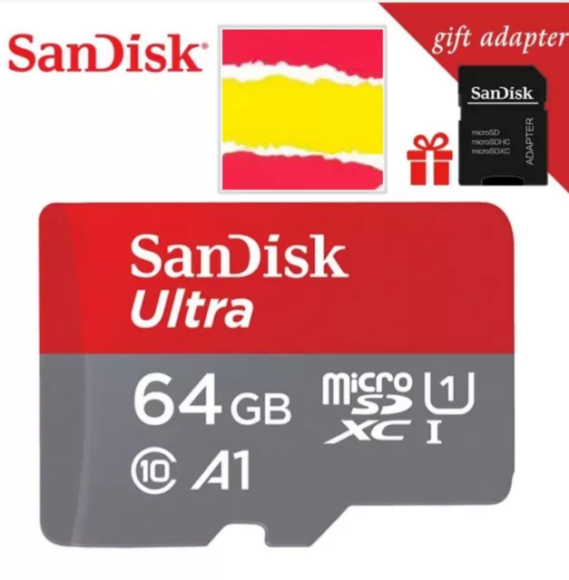 Tarjeta Memoria Micro SDXC SanDisk Ultra 64 gb adaptador de regalo,Clase 10 U1