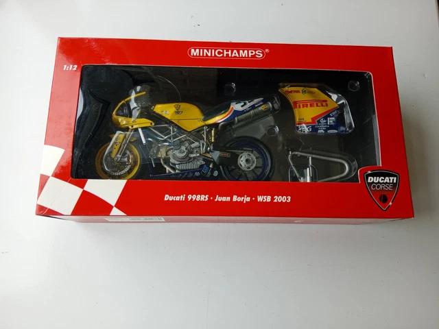 Minichamps 1/12 Ducati 998RS P. Chili WSB 2003 – SIGNÉE, édition Limitée
