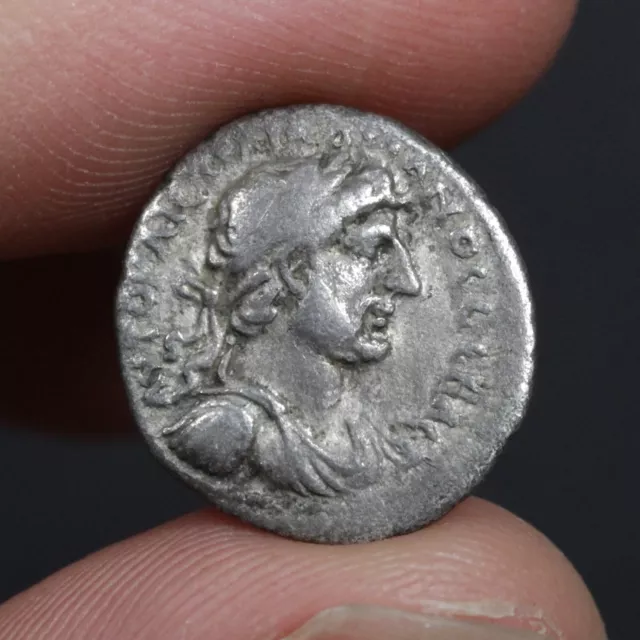 Hadrian Hemidrachm Ancient Roman Empire Silver AR Coin Caesaria 121AD Nike