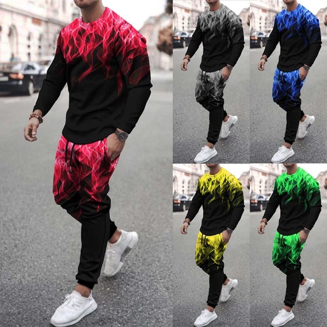 Da Uomo Manica Lunga Top Felpa Pantaloni Tuta Casual Maglione Abiti 2 Pezzi Kit