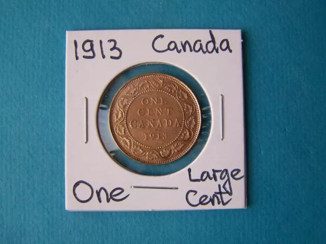 Canada Coins 1913 Year One Cent Nice Copper Coin.