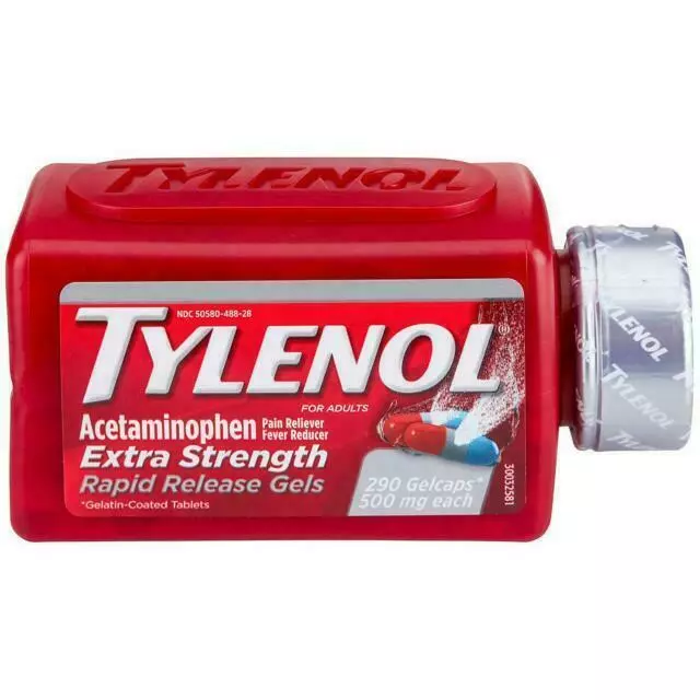TYLENOL RAPID RELEASE Extra Strength Acetaminophen 500mg, 290 Gelcaps ...