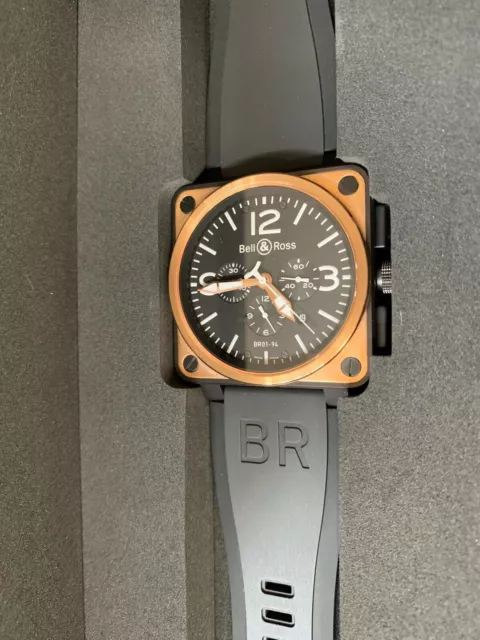 Bell & Ross BR01-94 BiColor 18K/Black PVD Steel Aviation Chronograph