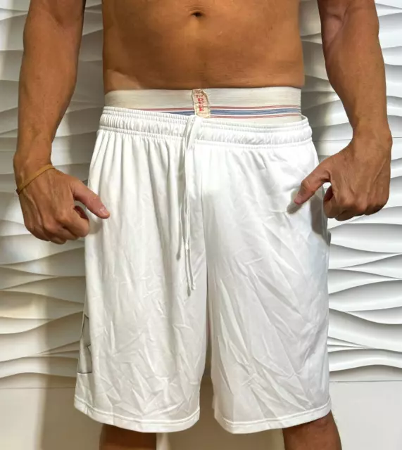 MENS - UNDER ARMOUR shorts - XL - HEATGEAR - LOOSE - WHITE Pockets ...