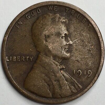 1919 United States Lincoln Wheat Cent Penny - (G/VG) KM#132 - WC19PG