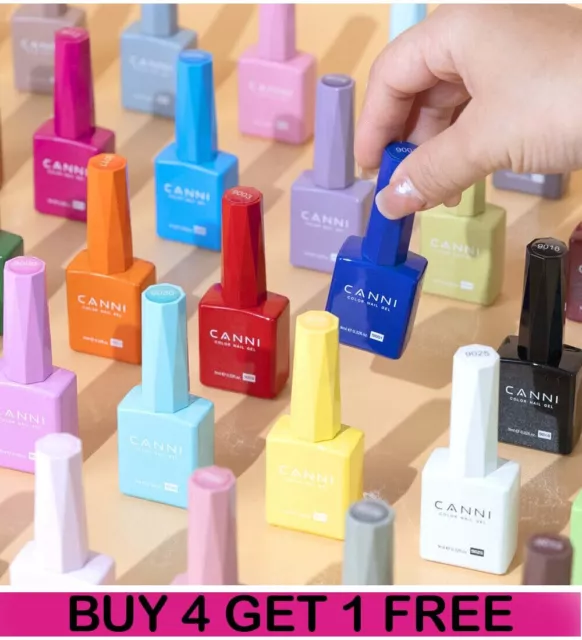 CANNI® Hema Free 9ml Nail Gel Polish Soak Off LED Colours Base Top Coat Varnish!