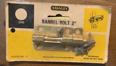 Vintage Stanley 3" Barrel Bolt Gate Door Latch CD1078 US4 3 Inches