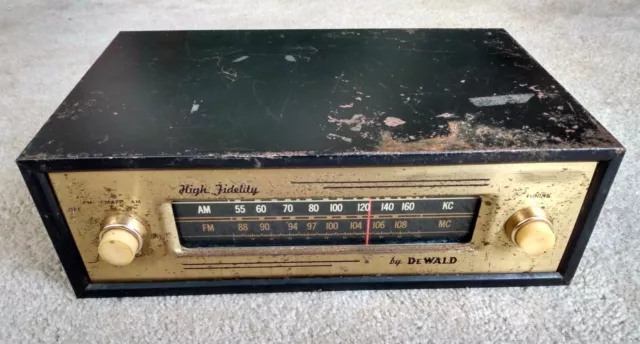 Dewald Vintage 1960s Tube FM/AM Radio Tuner N-803B High Fidelity Audio Plays